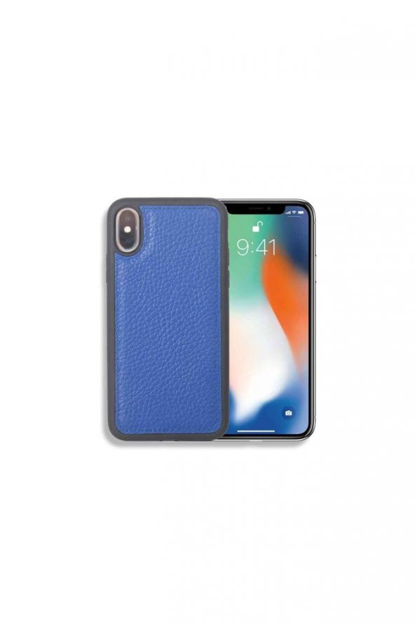 Guard Lacivert Hakiki Deri iPhone X  XS Kılıfı P1426