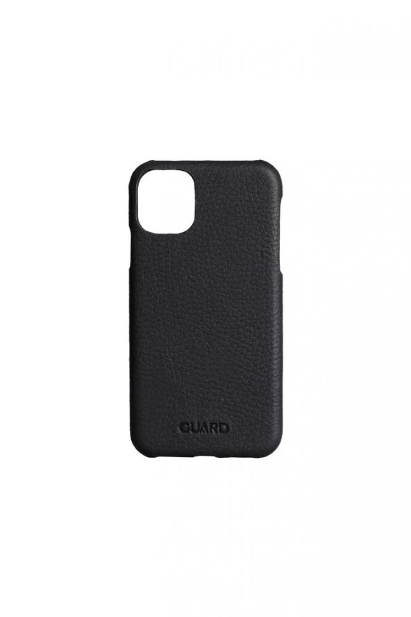 Guard Mat Siyah iPhone 11 Hakiki Deri Telefon Kılıfı P6017 - 3