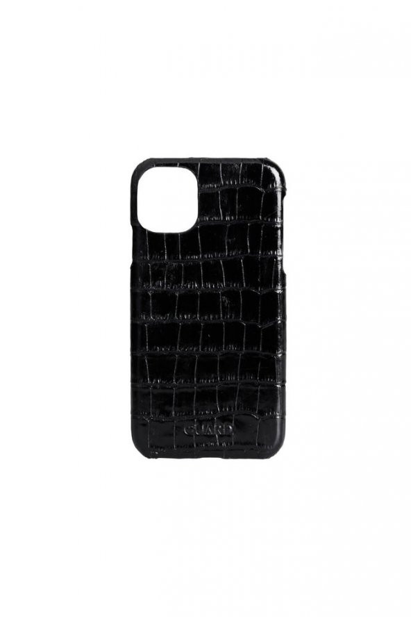 Guard Siyah Croco iPhone 11 Hakiki Deri Telefon Kılıfı P6017 - 3
