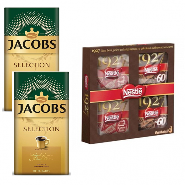 Jacobs Selection Filtre Kahve 250 g. x 2 + Nestle 1927 Çikolata 60 g. x 4
