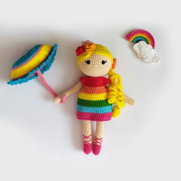 Rainbow Bebek Amigurumi Organik Oyuncak - 1