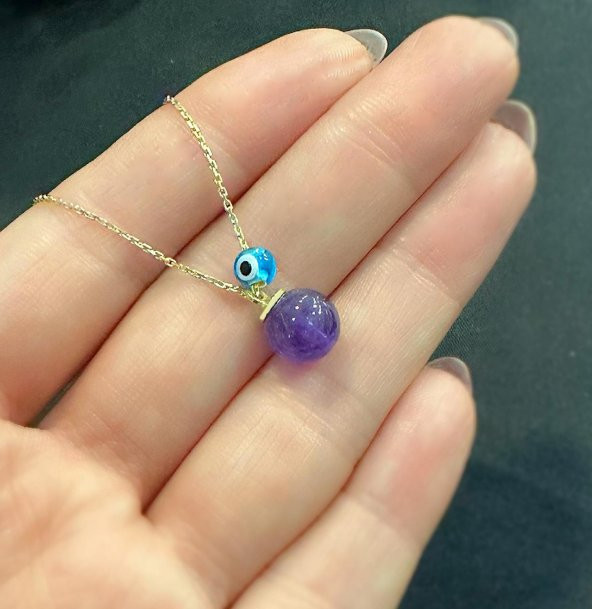 STELA AMETİST KOLYE DOĞAL TAŞ - 3