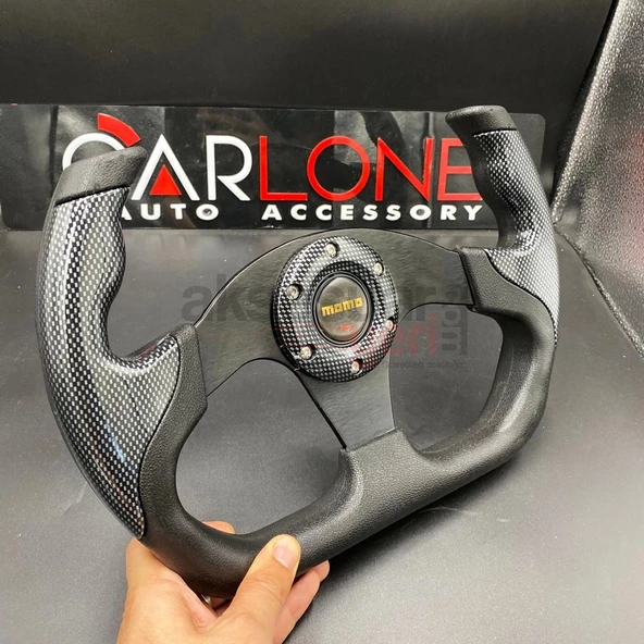 Momo Spor Direksiyon F1 Tesla Model Carbon Siyah Renk Momo Tip - Yarış Spor Direksiyonu - 3