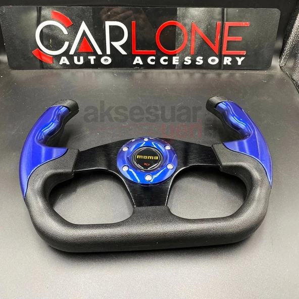 Momo Spor Direksiyon F1 Tesla Model Mavi Renk Momo Tip - Yarış Spor Direksiyonu - 4