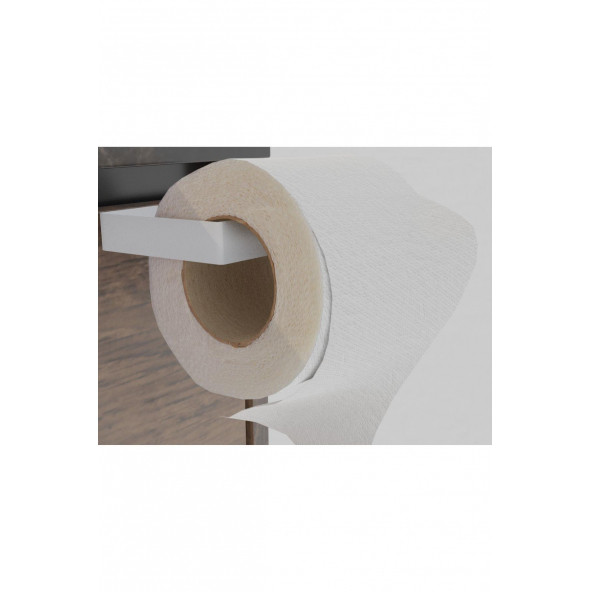 Risingmaber Metal Beyaz Yapışkanlı Tuvalet Kağıtlık - 3