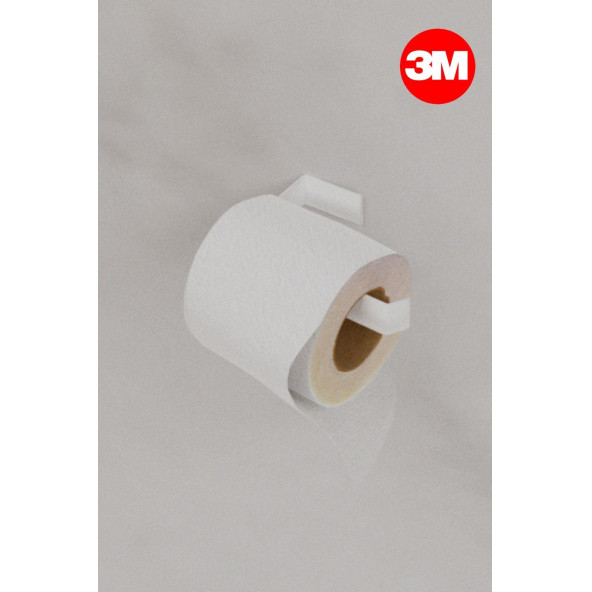 Risingmaber Metal Beyaz Yapışkanlı Tuvalet Kağıtlık - 4