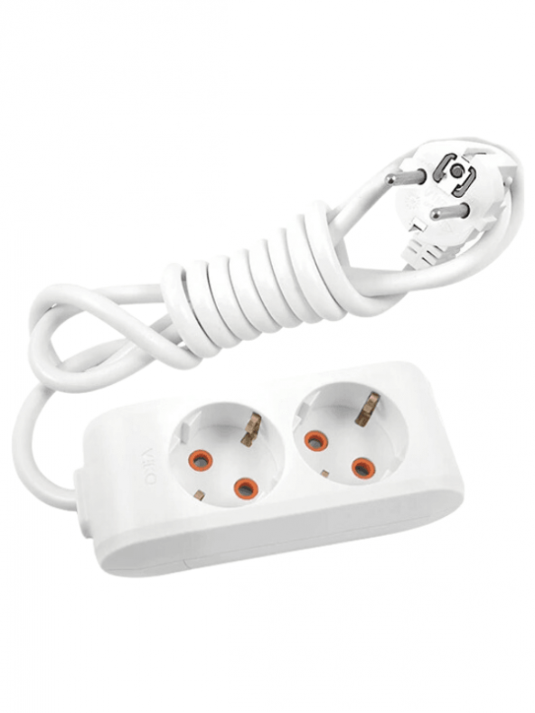 Viko Multi Let (2Li) İkili Priz Topraklı Çocuk Korumalı Kablolu 2 (İki) Metre (2 Adet)