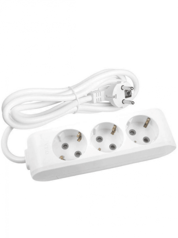 Viko Multi Let (3Lü) Üçlü Priz Topraklı Çocuk Korumalı Kablolu 1 (Bir) Metre