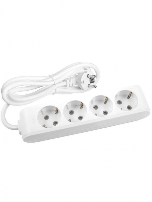 Viko Multi Let (4Lü) Dörtlü Priz Topraklı Çocuk Korumalı Kablolu 1 (Bir) Metre (8 Adet)