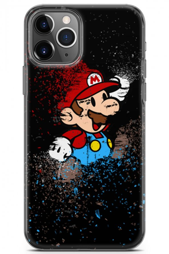 Apple iPhone 11 Pro Uyumlu Kılıf Milano 24 Super Mario Darbe Emici Kılıf Kırmızı