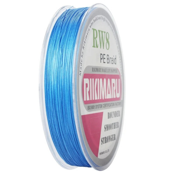 RIKIMARU Rw8 300 Metre,Mavi Renk,0.16 mm 8 Katlı- İp Misina 12.3-kg Çeker