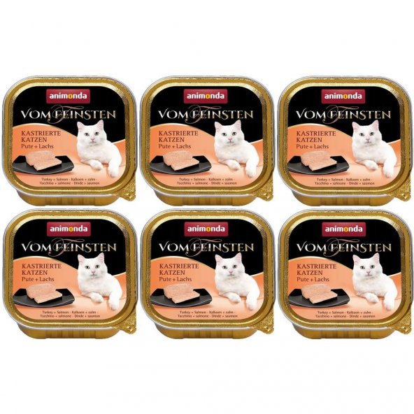 Animonda Vom Feinsten Hindi Etli ve Somon Balikli Kisirlastirilmis Kedi Mamasi 100 gr*6 Adet