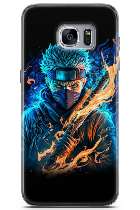 Samsung Galaxy S7 Edge Uyumlu Kılıf Milano 10 Naruto Sharingan Full HD Kılıf Mavi