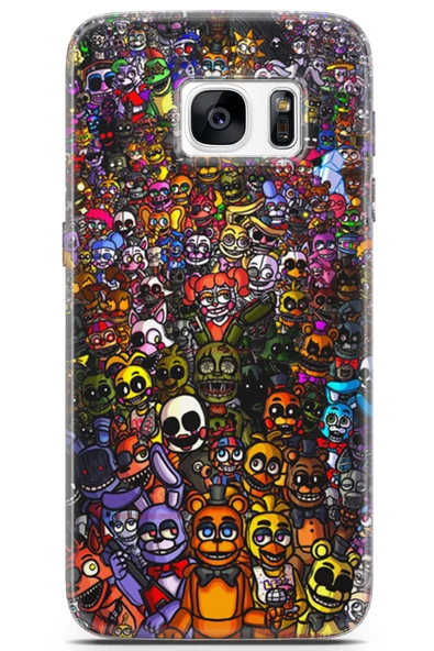 Samsung Galaxy S7 Uyumlu Kılıf Opus 19 Five Nights at Freddy's Tam Koruma Kılıf Rainbow