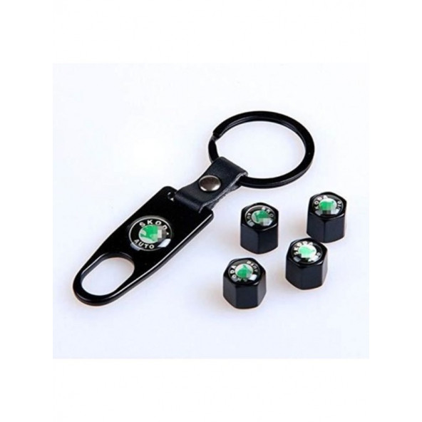 SKODA LOGOLU METAL ANAHTARLIK VE LOGOLU SİBOP KAPAKLARI - Resim 4