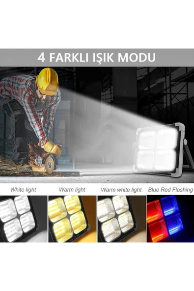 Ucuz Geldi Seyyar Solar Led Projektör Cata 200w Güneş Enerjili Portatif Led Işık Taşınabilir Sokak Aydınlatması - 3