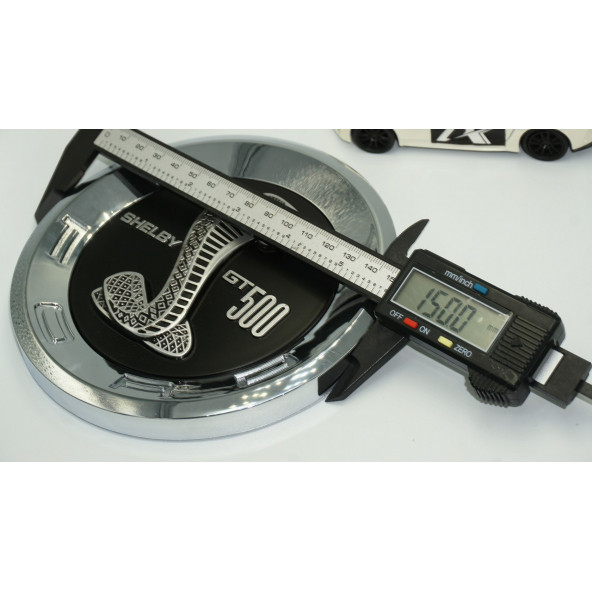 DK Mustang Shelby GT 500 Bagaj Yuvarlak Panel 3M 3D Krom ABS Logo Amblem - 5