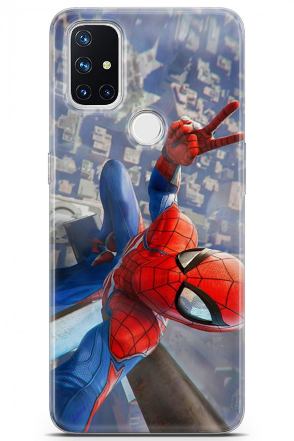 OnePlus Nord N10 5G Uyumlu Kılıf Opus 21 Spiderman Tablo Darbe Önleyici Kapak Sunset