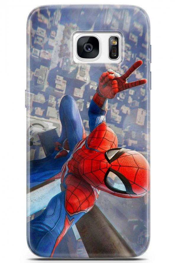 Samsung Galaxy S7 Uyumlu Kılıf Opus 21 Spiderman Tablo Darbe Önleyici Kapak Sunset