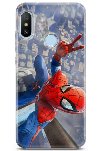 Xiaomi Mi A2 Lite Uyumlu Kılıf Opus 21 Spiderman Tablo Darbe Önleyici Kapak Sunset