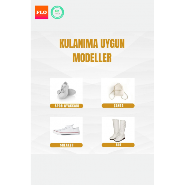 Flo Beyaz Ayakkabı Boyası 75 ml / Beyaz Spor Ayakkabı Boyası/ Beyaz Deri Ayakkabı Taban Boya - 8
