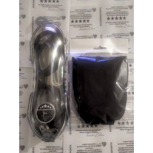 YÜZÜCÜ SET pro BCFSWİMSPORTS Yüzücü Gözlüğü(KUTULU)+likra Kumaş Bone - 6