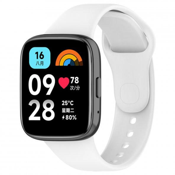 KNY Xiaomi Redmi Watch 3 Active İçin Renkli Klasik Silikon Kayış-Kordon Beyaz