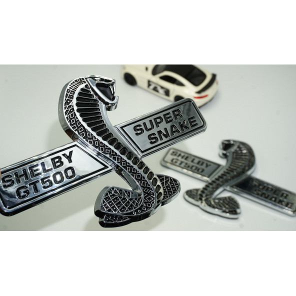 DK Mustang Shelby GT500 Kobra Yeni Nesil Çamurluk Yanı Krom Metal Logo