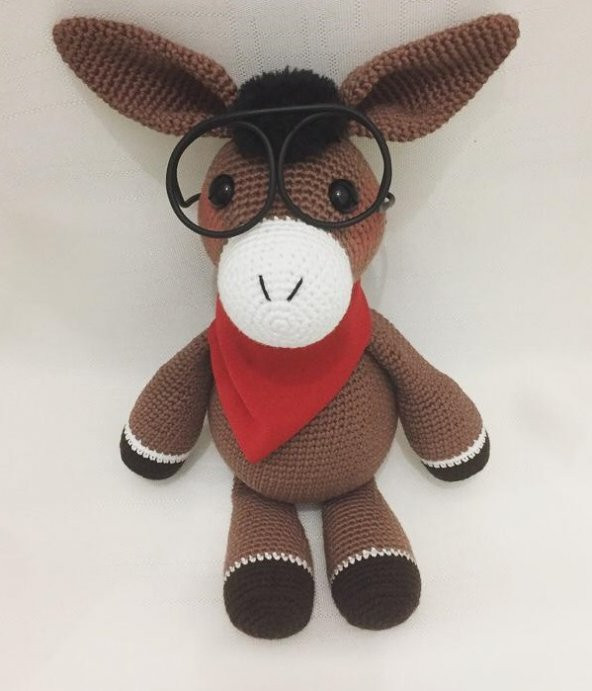Fularlı Sevimli At Amigurumi Organik Oyuncak