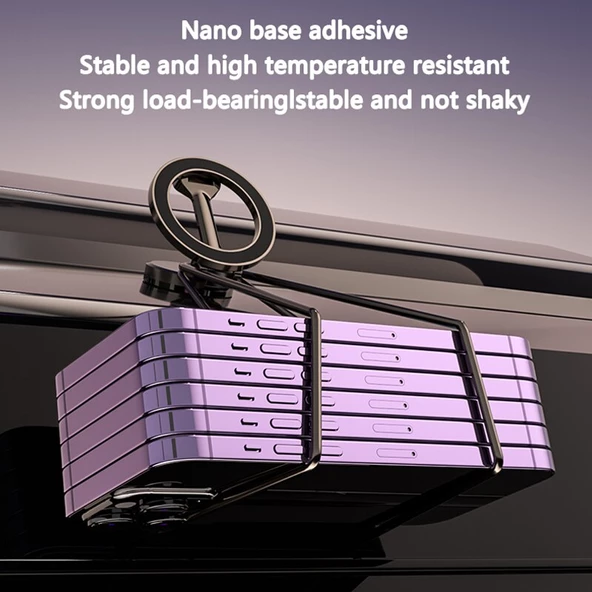 360 Dönebilen Magsafe Mıknatıslı Magnetik Stand Araç İçi Telefon Tutucu (Wireless Şarj Yapmaz) - 6