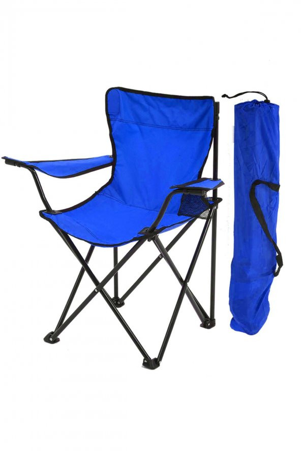 EXENT Kamp Sandalyesi Rejisör-Katlanır Çantalı Piknik, Plaj, Balıkçı Sandalyesi-Mavi