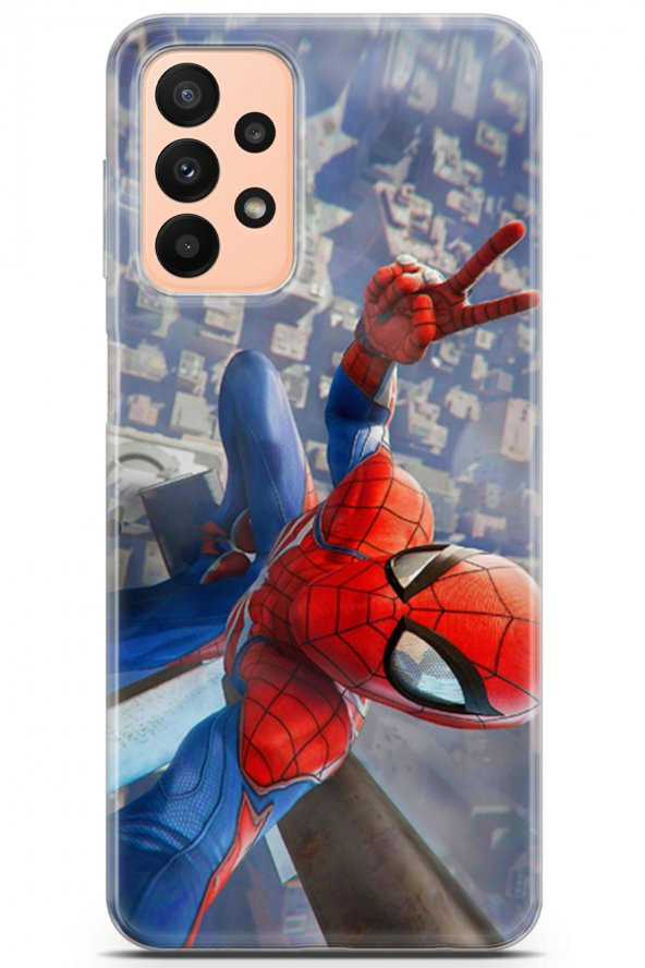 Samsung Galaxy A23 4G Uyumlu Kılıf Opus 21 Spiderman Tablo Darbe Önleyici Kapak Sunset