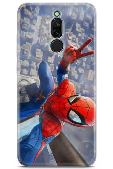 Xiaomi Redmi 8 Uyumlu Kılıf Opus 21 Spiderman Tablo Darbe Önleyici Kapak Sunset