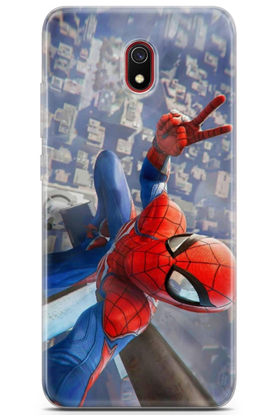 Xiaomi Redmi 8A Uyumlu Kılıf Opus 21 Spiderman Tablo Darbe Önleyici Kapak Sunset