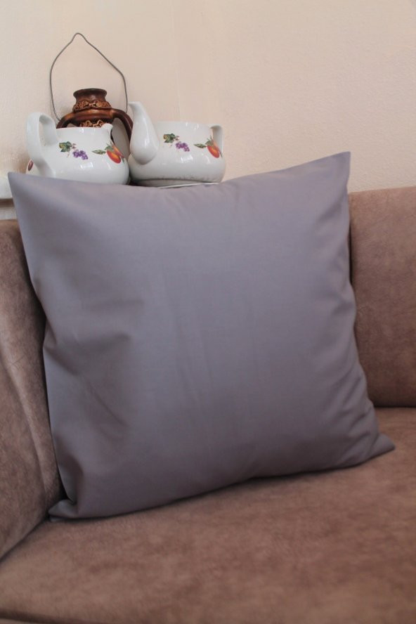 Dark Gri Premium 100 Pamuklu Fermuarsız Kırlent Kılıfı 43x43cm - 2
