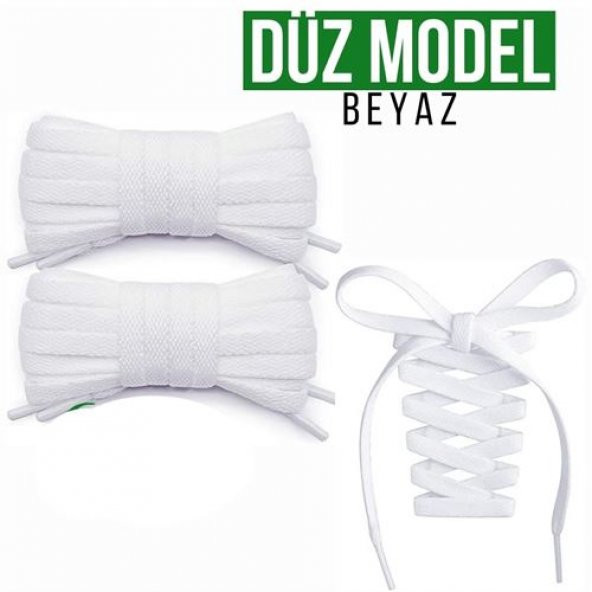 TransForMacion 24+4 ÇİFT  Yassı Bağcık Seti  120 CM BEYAZ