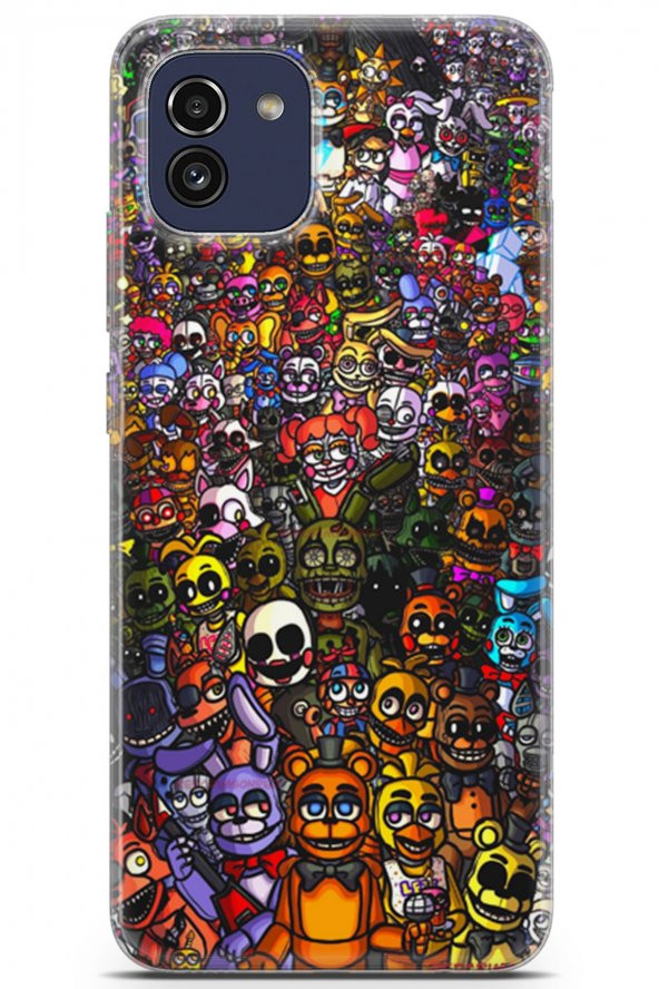 Samsung Galaxy A03 Uyumlu Kılıf Opus 19 Five Nights at Freddy's Tam Koruma Kılıf Rainbow