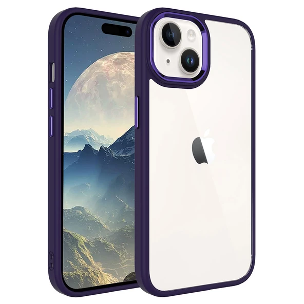 iPhone 15 Kılıf Krom Renkli Silikon Kenarlı Kapak Kılıf - Resim 11