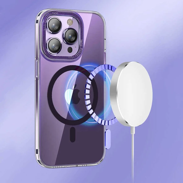 iPhone 14 Pro Max Kılıf Magsafe Şarj Özellikli Sert PC Fuya Kapak - 10