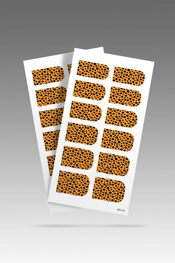 2 Li Turuncu Benekli Tırnak Dövmesi, Tırnak Sticker, Nail Tattoo, Nail Art - 2