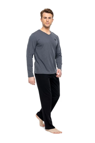 Mod Collection 3893 Erkek V Yaka Pijama Takımı