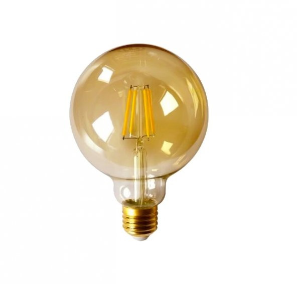 Cata CT-4286 6W E27 Duylu G95 Glop Rustik Led Ampul Amber