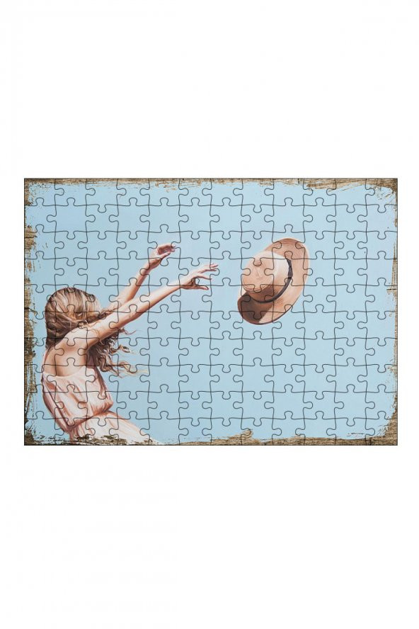 Bedeko Ahşap Mdf Puzzle 120 Parça 25 cm x 35 cm Yapboz Uçan Şapka