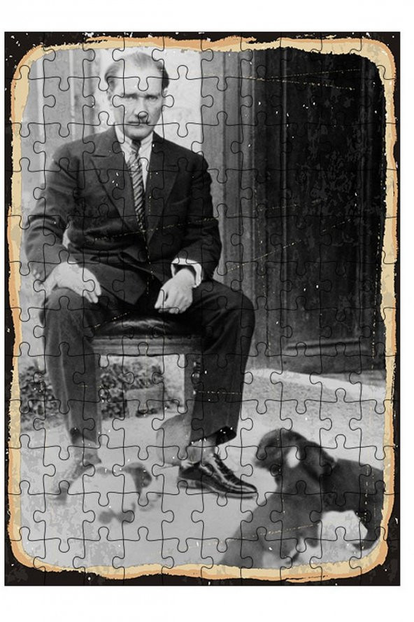 Bedeko Ahşap Mdf Puzzle 120 Parça 25 cm x 35 cm Yapboz Mustafa Kemal Atatürk