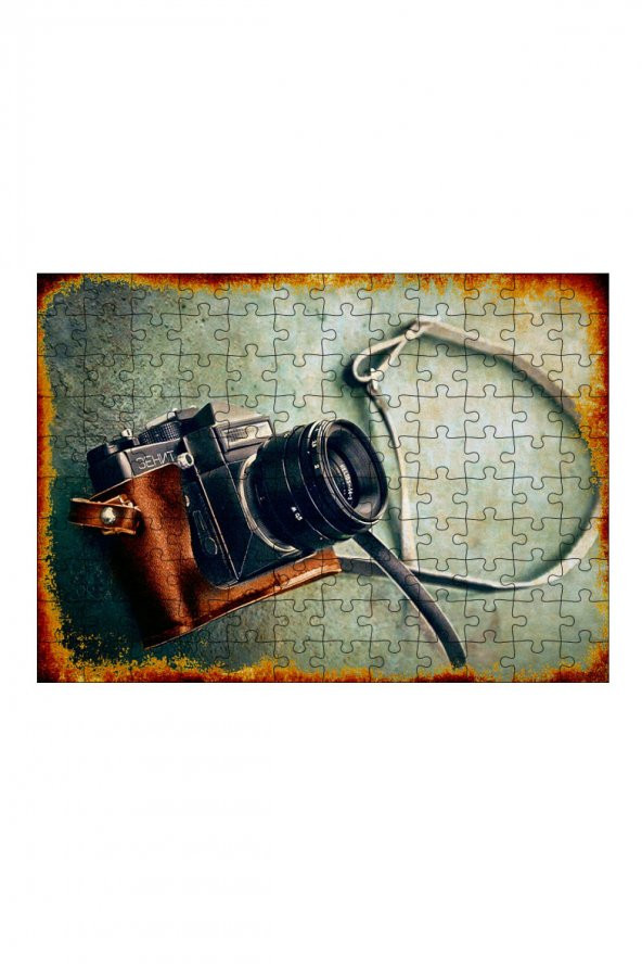 Bedeko Ahşap Mdf Puzzle 120 Parça 25 cm x 35 cm Yapboz Eski Fotoğraf makinası