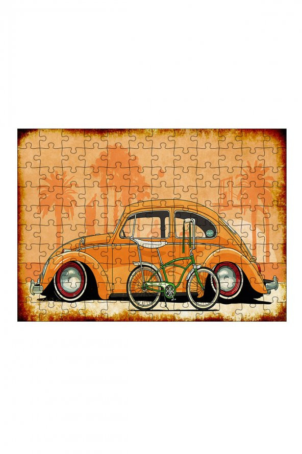 Bedeko Ahşap Mdf Puzzle 120 Parça 25 cm x 35 cm Yapboz Turuncu Vosvos