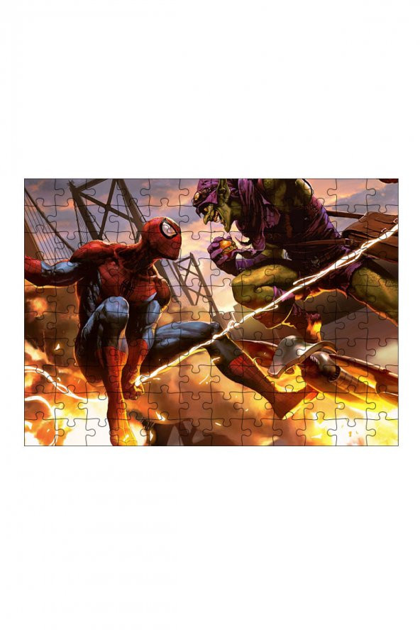 Bedeko Ahşap Mdf Puzzle 120 Parça 25 cm x 35 cm Yapboz Spiderman Örümcek Adam