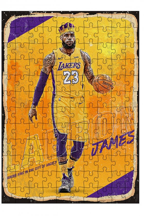 Bedeko Ahşap Mdf Puzzle 120 Parça 25 cm x 35 cm Yapboz Lebron James Lakers