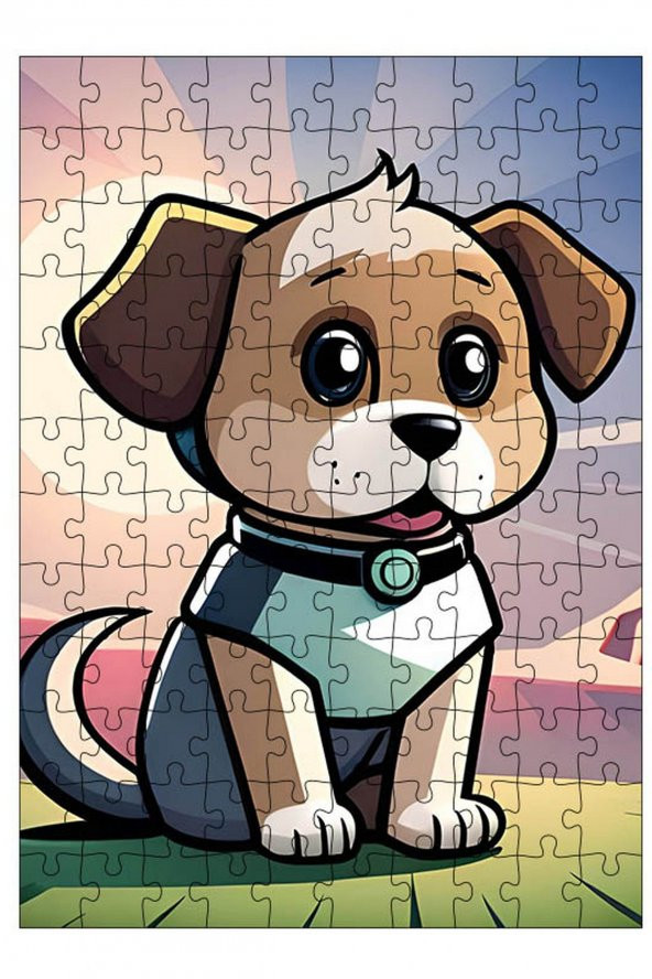 Bedeko Ahşap Mdf Puzzle 120 Parça 25 cm x 35 cm Yapboz Gülen Köpek