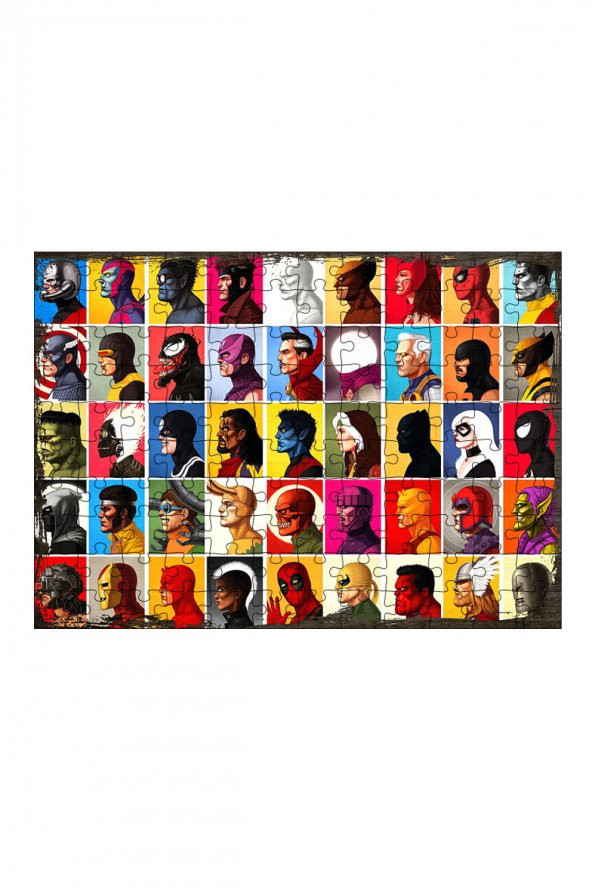 Bedeko Ahşap Mdf Puzzle 120 Parça 25 cm x 35 cm Yapboz Marvel karakterleri eskitme